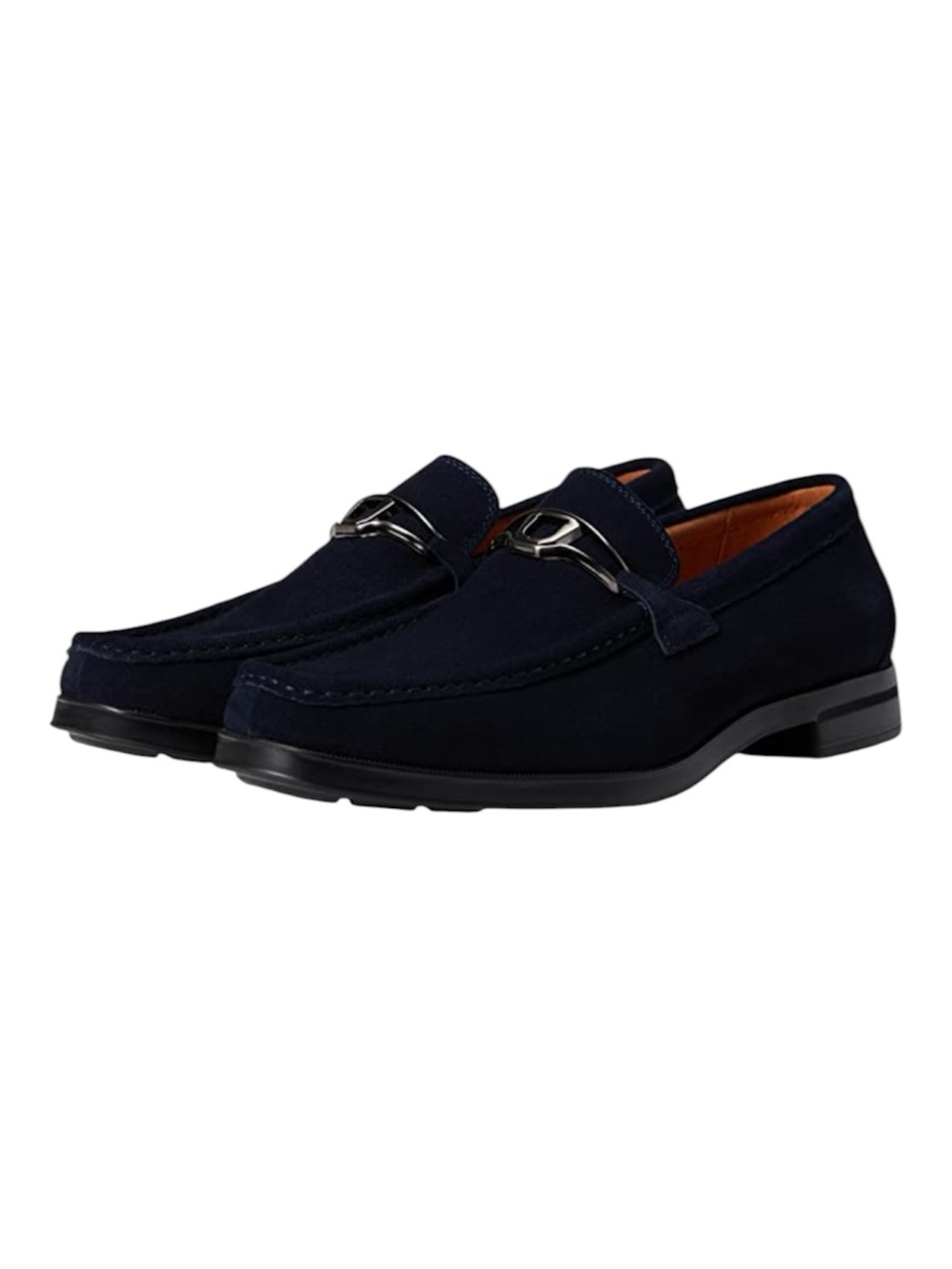 Stacy Adams Navy Suede Bit Slip-On Loafers